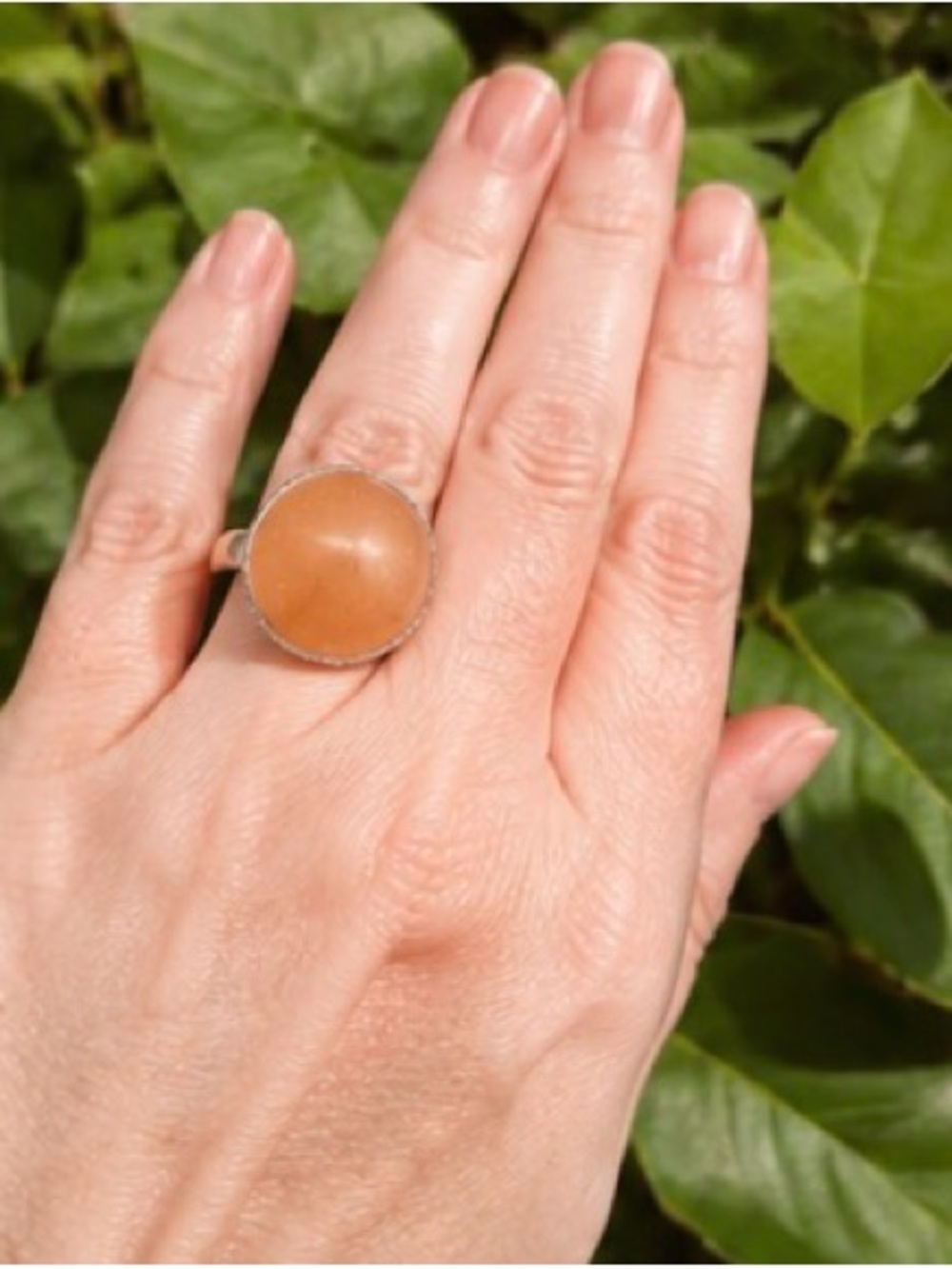 Orange Aventurine Statement Ring - Picture 3 of 3